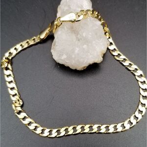 14k stamped gold Bonded Railroad chain Trending link bracelet